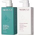 MEDIX Exfoliating Glycolic Acid Body Wash & Face Wash + Fragrance Free Retinol Body Lotion Skin Care Set | Crepey Skin Care Treatment | Lactic Acid Foaming Wash For KP Bumps, Keratosis Pilaris & Acne