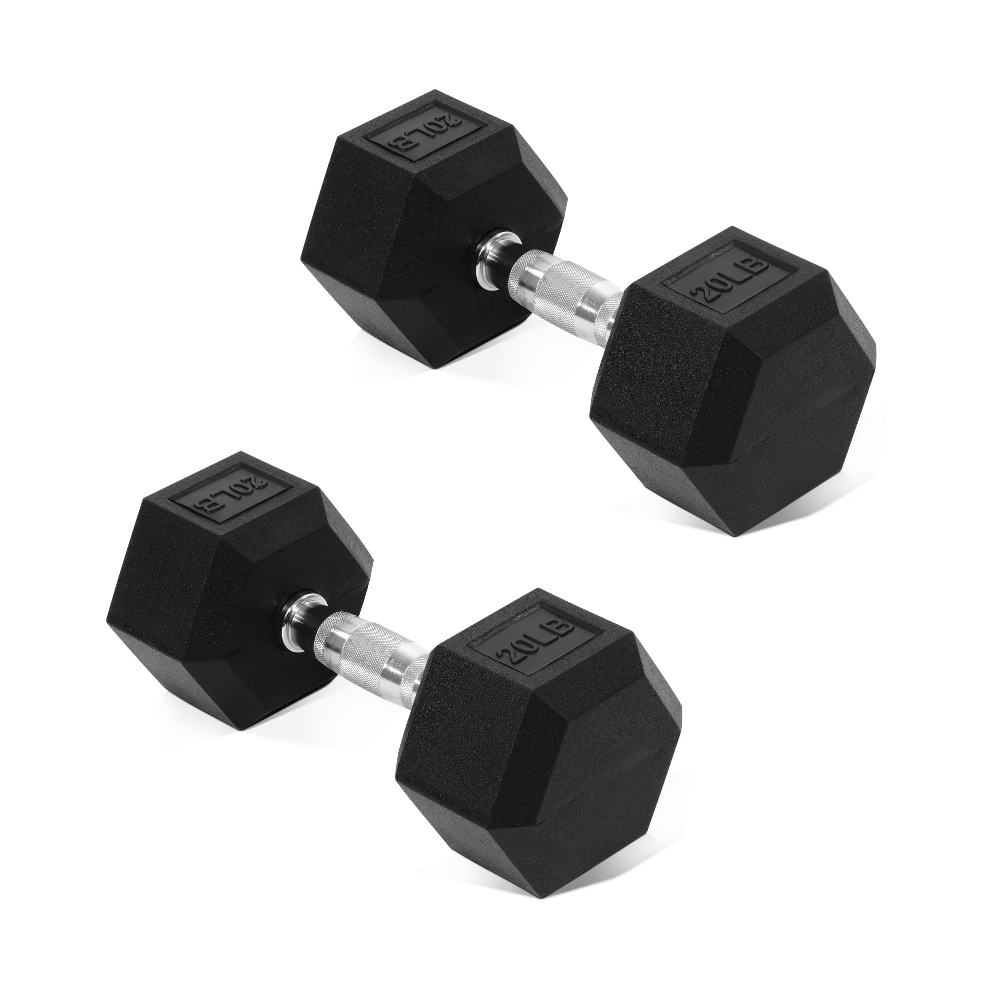 Fitvids Hex Dumbbells Rubber Coated Hand Weights Pairs for Exercises and Fitness, 20 LB Pair Image Fitvids Hex Dumbbells Rubber Coated Hand Weights Pairs for Exercises and Fitness, 20 LB Pair Image