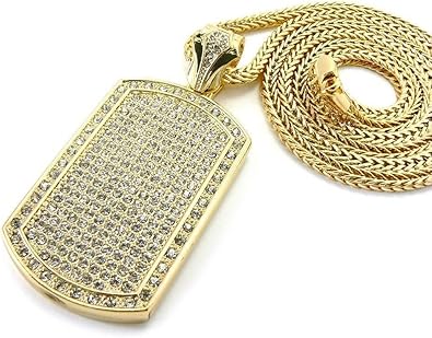 mens gold dog tag chain