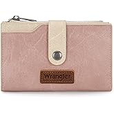 Wrangler Wallet for Women Bifold Card Holder with Zipper and ID Window