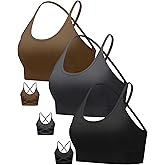 RUNNING GIRL Sports Bras for Women,Sexy Crisscross Back Seamless Padded Sports Bra Medium Support with Removable Pads