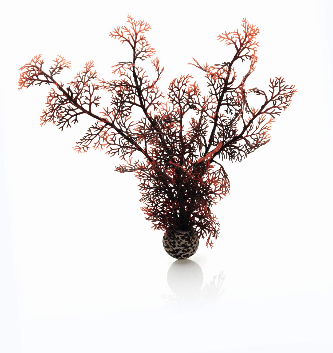 biOrb Fish Tank Decorations, Aquatic Sea Fan Plant (Medium - Crimson) With Weighted Ball,1 x Aquarium Plant, Fish Tank Plants To Add Colour, Natural-Looking Aquarium Decor For Scenic Background