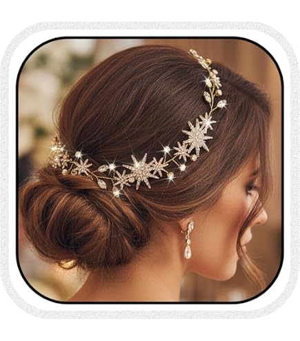 Amazon.com : CASDRE LED Light Bride Wedding Hair Vine Silver  display picture 3