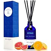Xcleen Citrus Scented Reed Diffuser, Orange, Lime & Lemon Oil Reed Diffuser, Real Citrus! Holiday Home Fragrance for Bathroom Office Decor