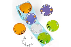 MOUNMDA 360 Pcs Halloween 2 Inch Round Thermal Labels - Self-Adhesive Circle Direct Thermal Label Stickers for Halloween Gifts Crafts Home Decor