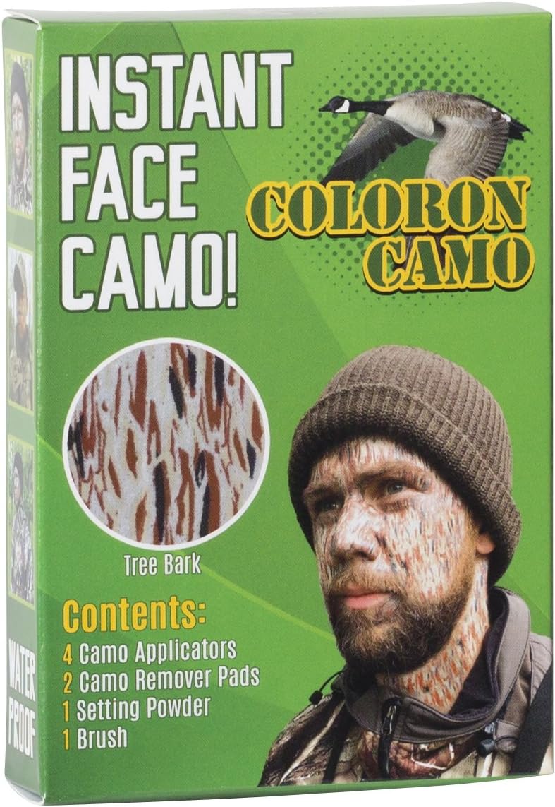 Instant Camo Face Makeup Kit by ColorOn Professional - Waterproof, Sweat & Crease Proof, Odorless Ready Wear Military Makeup for Hunters