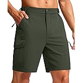 Pudolla Men's Hiking Cargo Shorts 7" Lightweight Quick Dry Casual Work Shorts for Men Summer Travel Golf with 5 Pockets