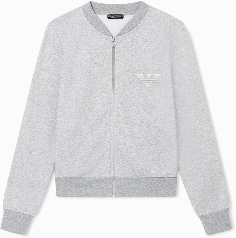 Icónico Sweatshirt Feminino Terry Aberto Cinzento, Cinzento, S