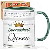 Funny Spreadsheet Coffee Mug - Novelty Spreadsheet Design Ceramic Gift for CPA & Finance Professionals - Unique Christmas Gift for Coworkers, Accounting Boss | 11 oz -79