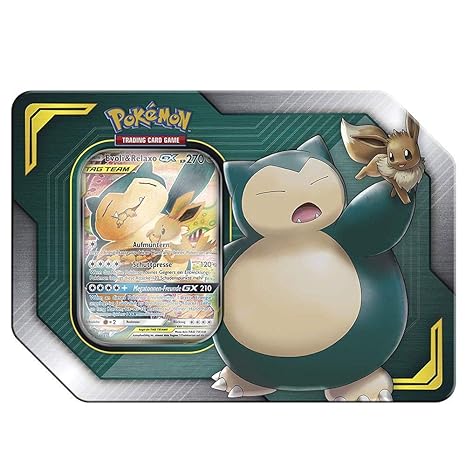 Unbekannt Pokemon 1x Evoli Relaxo Gx Tag Team Tin Box