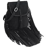 Dora & Liz Fringe Small Crossbody Bags for Women Trendy Designer Cell Phone Bag Suede Tassel Wallet Purses with Card Slots