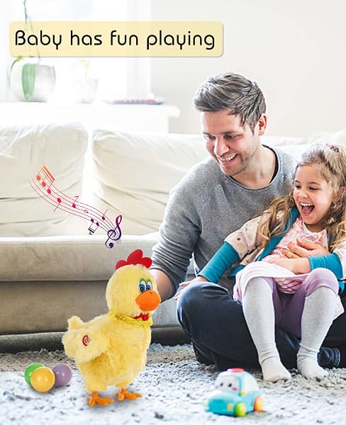 VEMEE CHICKEN LAYING EGG TOYS – ELECTRIC PLUSH CHICKEN WITH SOUND MUSIC FOR BOYS & GIRLS