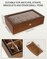 Uten 12 Slot Wooden Watch Box with Golden Lock and Key view 4