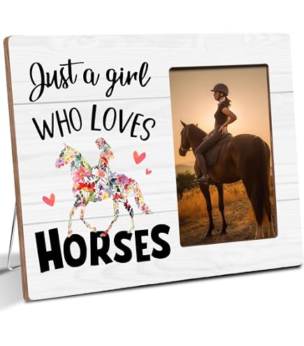 Itsoly Rustic Wooden Photo Frame - "Just A Girl Who Loves Horses" Farmhouse Decor, Holds 4x6" Photo - View #10