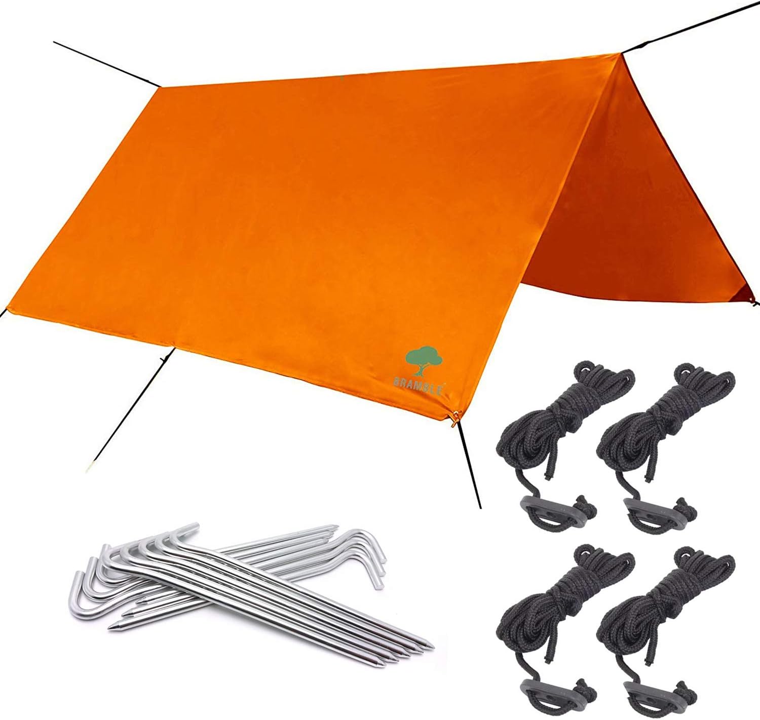 Premium Zeltplane & Regen Tarp, 3m x 3m Wasserdicht, Stark, Leicht RipstopNylon mit