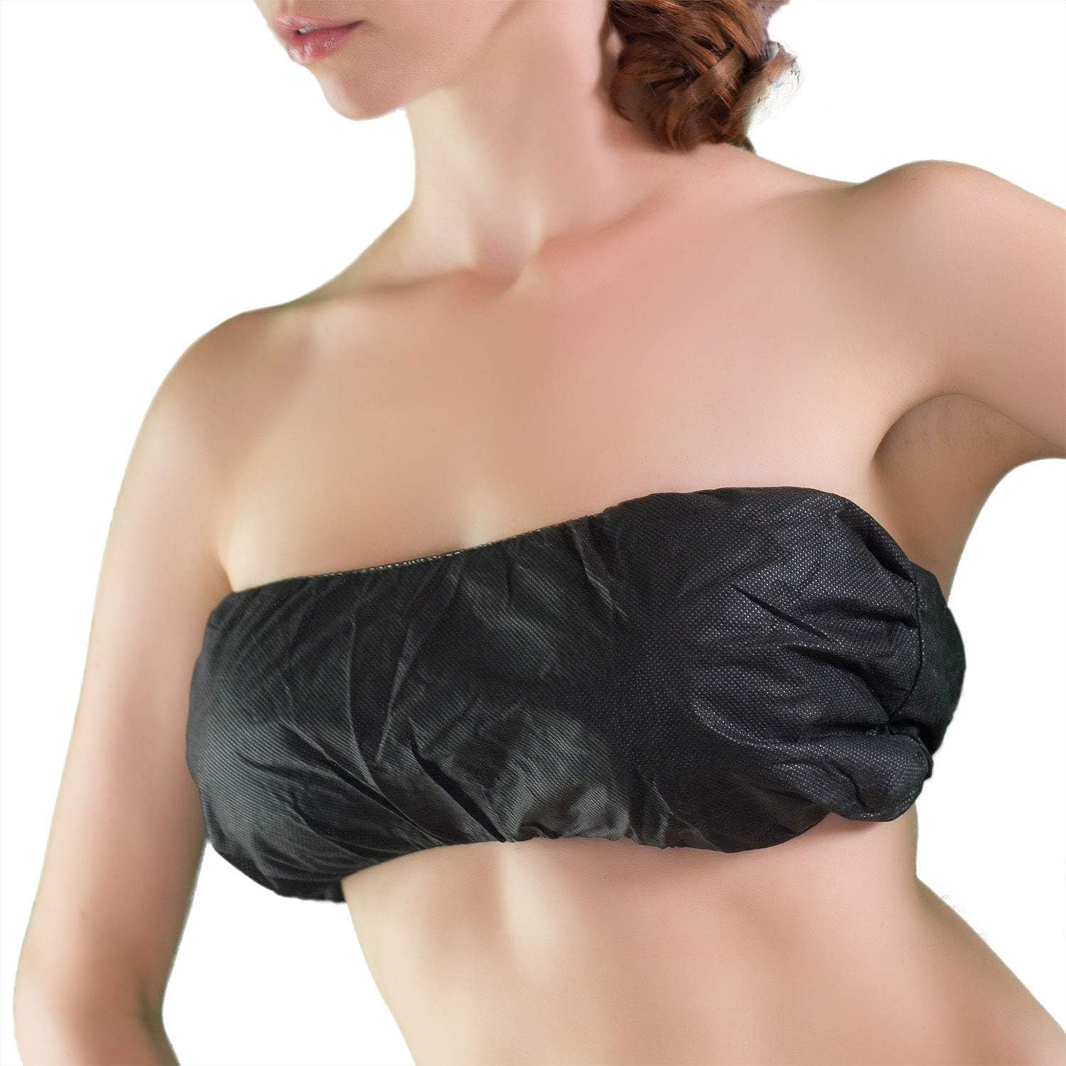 APPEARUS 30 Ct. Disposable Bra - Disposable Spa Bandeau Bras for Spray Tanning & Spa Treatments (Black)