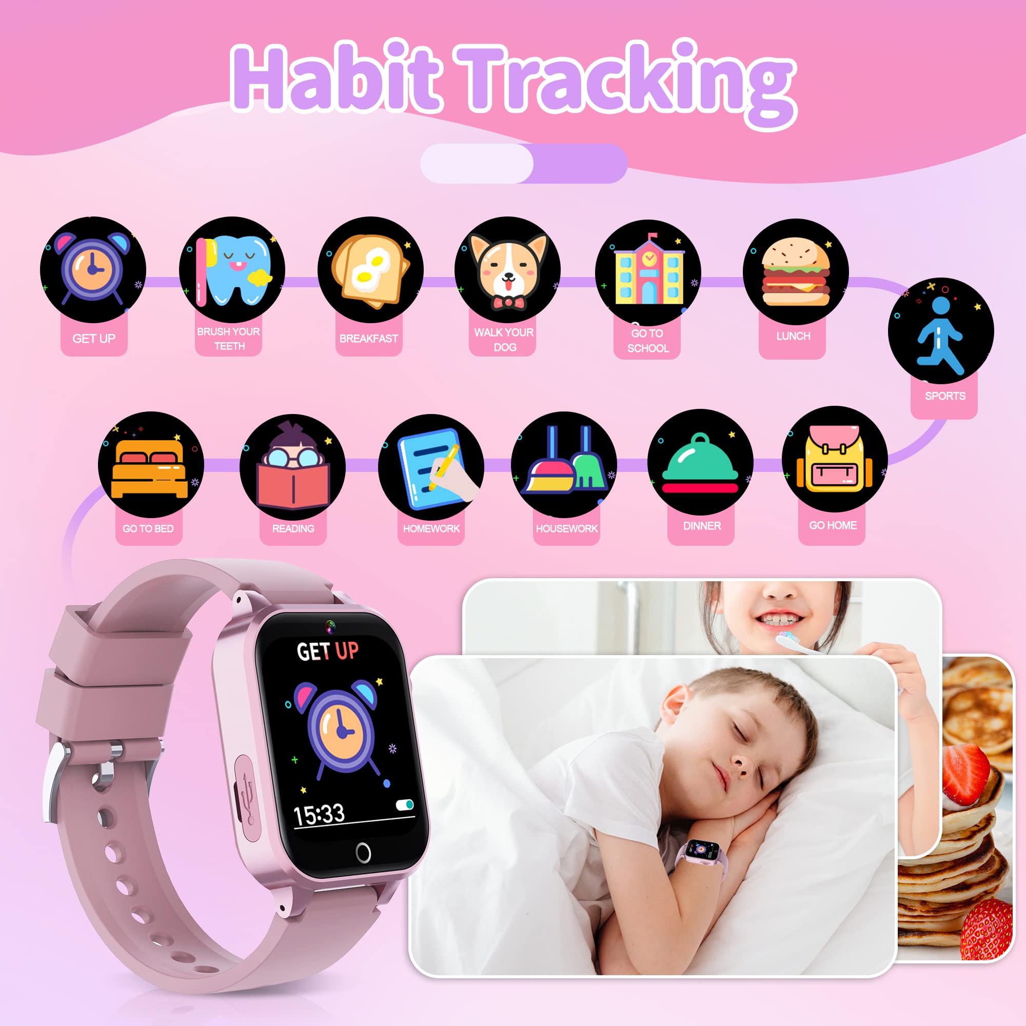 YEDASAH Kids Smart Watch Boys Girls - Smart Watch Smartwatch HD Touchscreen Camera 26 Games Music Player Video Alarm Step Counter, Kids Watch for Boys Girls Toys Birthday Gifts for 4-12 Years Old