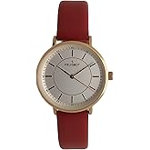 Peugeot Women's Modern Super Slim Watch, Sleek 14K Rose Gold Plated Dress and Evening Watch with Leather Strap