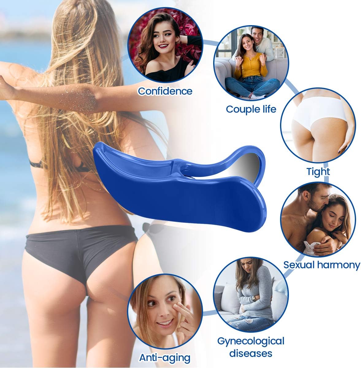 OUTERDO Super Kegel Exerciser, Pelvic Floor Muscle and Inner Thigh Exerciser-Tighten Thigh Muscle, Hip Trainer Buttocks Correction Bladder Control Device-Postpartum Rehabilitation: Sports & Outdoors