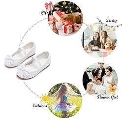 Felix & Flora Toddler Little Girl White Dress Shoes