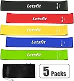 Letsfit Resistance Loop Bands, Resistance Exercise Bands for Home Fitness, Stretching, Strength Training, Physical Therapy, Natural Latex Workout Bands, Pilates Flexbands, 12" x 2"