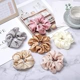 Lolalet Satin Scrunchies 6 Pack Women Girls Big Hair Ties Style C view 7
