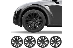 Klutchtech Model Y Hubcaps - 19 Inch Wheel Covers Replacement Model X Plaid Turbine Wheels Version 19'' Wheel Hub Caps Compatible with Model Y Accessories 2021-2023(Matte Black - 4 Pack)