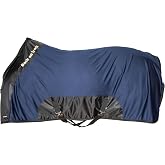 Back on Track Royal Mesh Sheet Deluxe Horse Blanket | Lightweight Stable Sheet, 2 Front T-Buckles Closure, Welltex Technology, Form-Fitting Back Line, Navy - 78" (145cm)