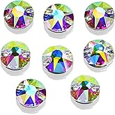 DONGZHOU Round Crystal AB Sew On Rhinestones Flatback Fancy Stone K5 Rhinestones with Holes Sewing Crystals Gemstone Strass for Clothes, Garments, Dress, Jewelry, Belt，Shoes and DIY 8