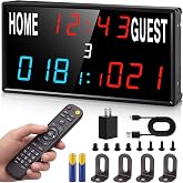 Xflyee 15" LED Digital Scoreboard with Remote, IPX6 Waterproof Dual Power | 33FT Remote Range, 6 Brightness Levels, Timer &amp; 24H Clock, USB-C &amp; Power Bank, Wall Mount for Cornhole Basketball Pickleball