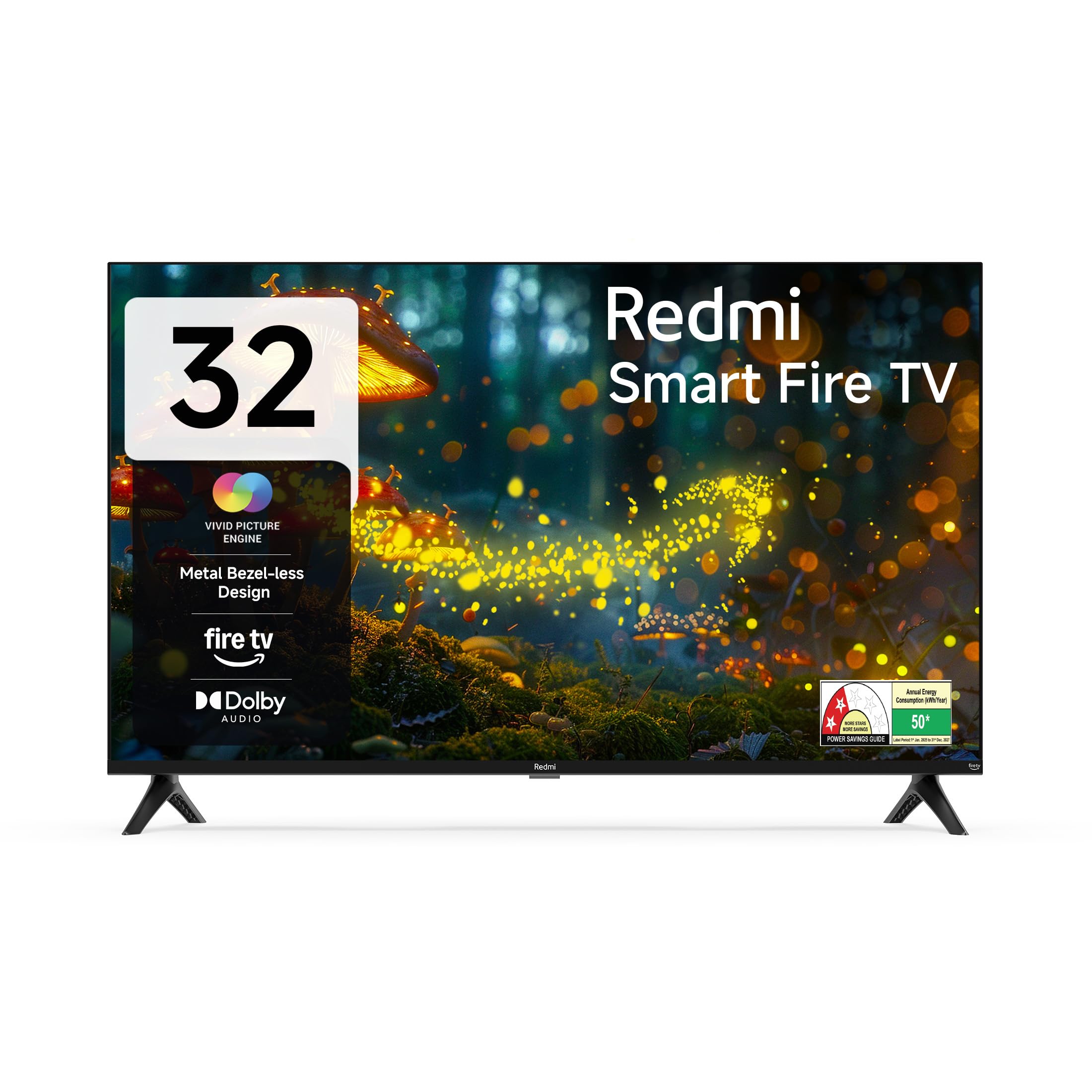 Redmi Xiaomi 80 cm (32 inches) F Series HD Ready Smart LED Fire TV L32MA-FVIN (Black)