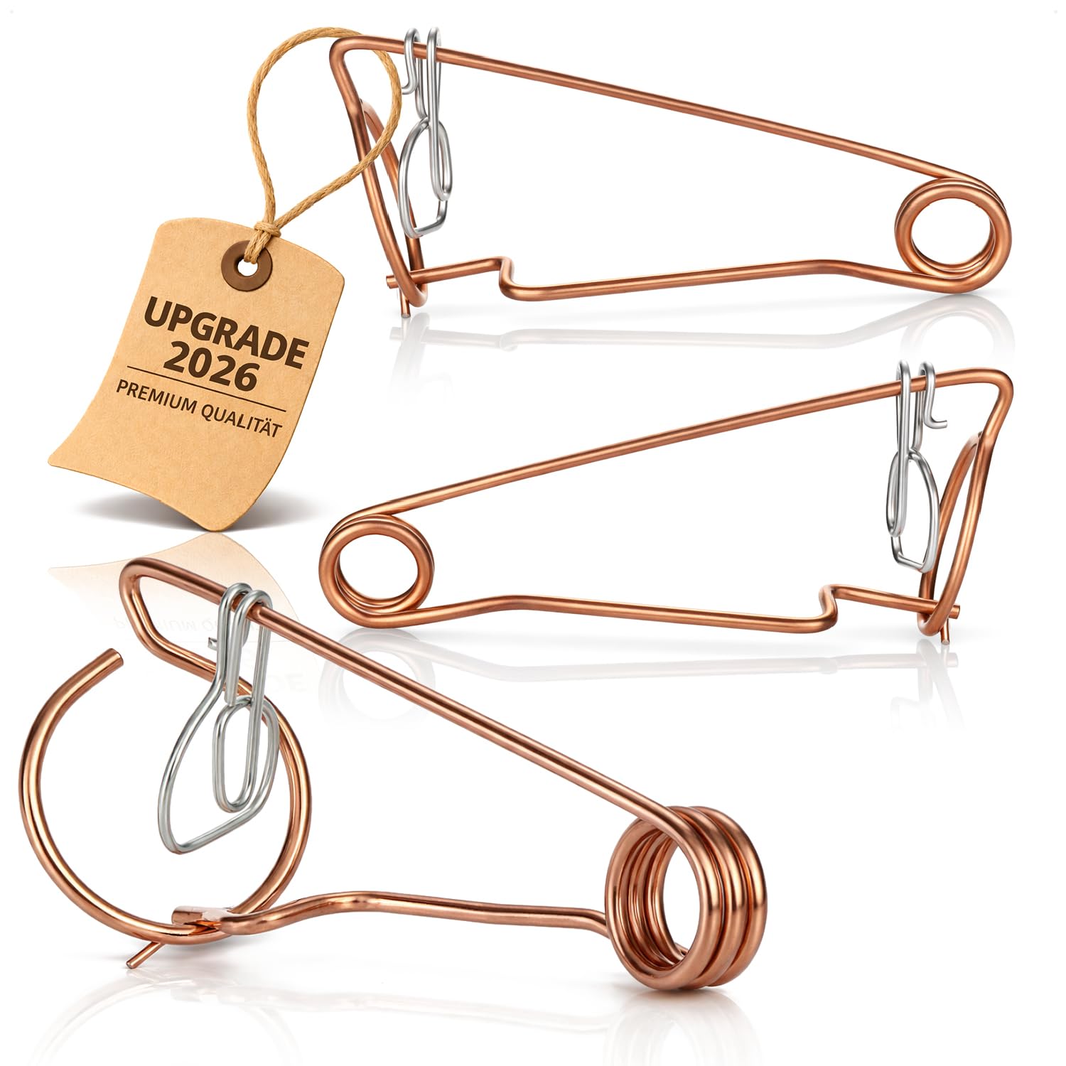 com-four® 3x vole trap, Bavarian shape, made of copper-plated steel wire, ca. 15,5 x 8 x 5,5 cm (03 pieces - Bavarian shape)