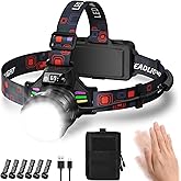Headlamp Rechargeable,990000 High Lumens Zoomable Motion Sensor Head Lamp,3 Light Sources Power Display Lampe Frontale,Ipx7 W