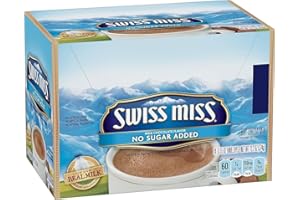 CLASSIC COFFEE CONCEPTS Swiss Miss No Sugar Added Hot Cocoa Mix, Made with Splenda, Milk Chocolate Flavor, 24 Single Serve Packets, 0.55 Oz Each