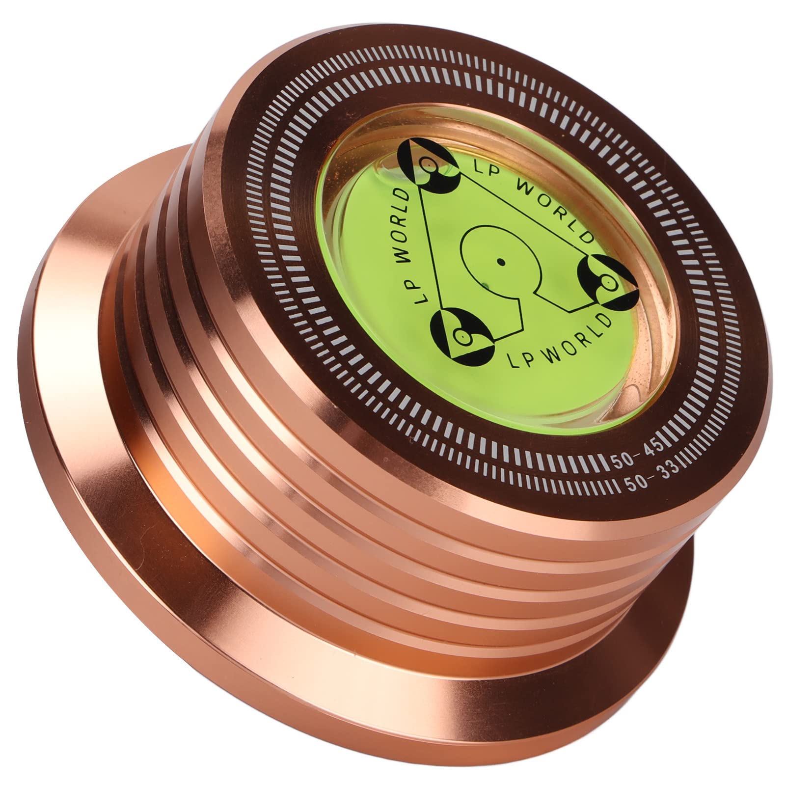 ciciglow Metal record weight, turntable disc stabilizer, aluminum disc stabilizer, with spirit level, to eliminate vibrations, for LP record players(Rose gold)