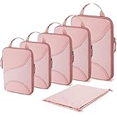BAGSMART Compression Packing Cubes - 6 Set Travel Packing Cubes for Suitcases, Compression Suitcase Organizers with Shoe Bag