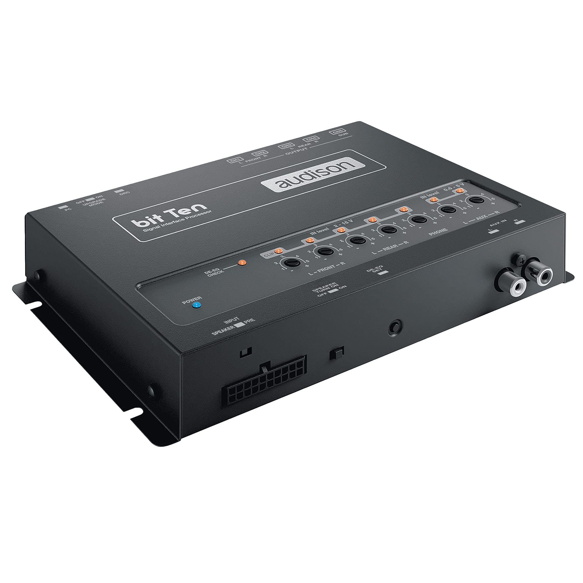 Audison BitTen Sound Processor - 32 bit DSP, 24 bit AD/DA, 9 Channels, RCA, Panel/Rack Mounting - Car Audio Processor