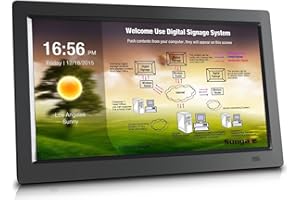 Sungale CPF1503 14" Wall-Hanging Commercial Digital Signage; Promote Company, Product, Service, or Organization with Images, Music, and Videos, Beige