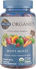 Garden of Life Organics Men's Multivitamin Gummies, Berry, 120 Gummies | Multivitamin for Men with Methyl B12, C & D3, USDA O