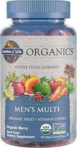 Garden of Life Organics Men's Multivitamin Gummies, Berry, 120 Gummies | Multivitamin for Men with Methyl B12, C & D3, USDA O