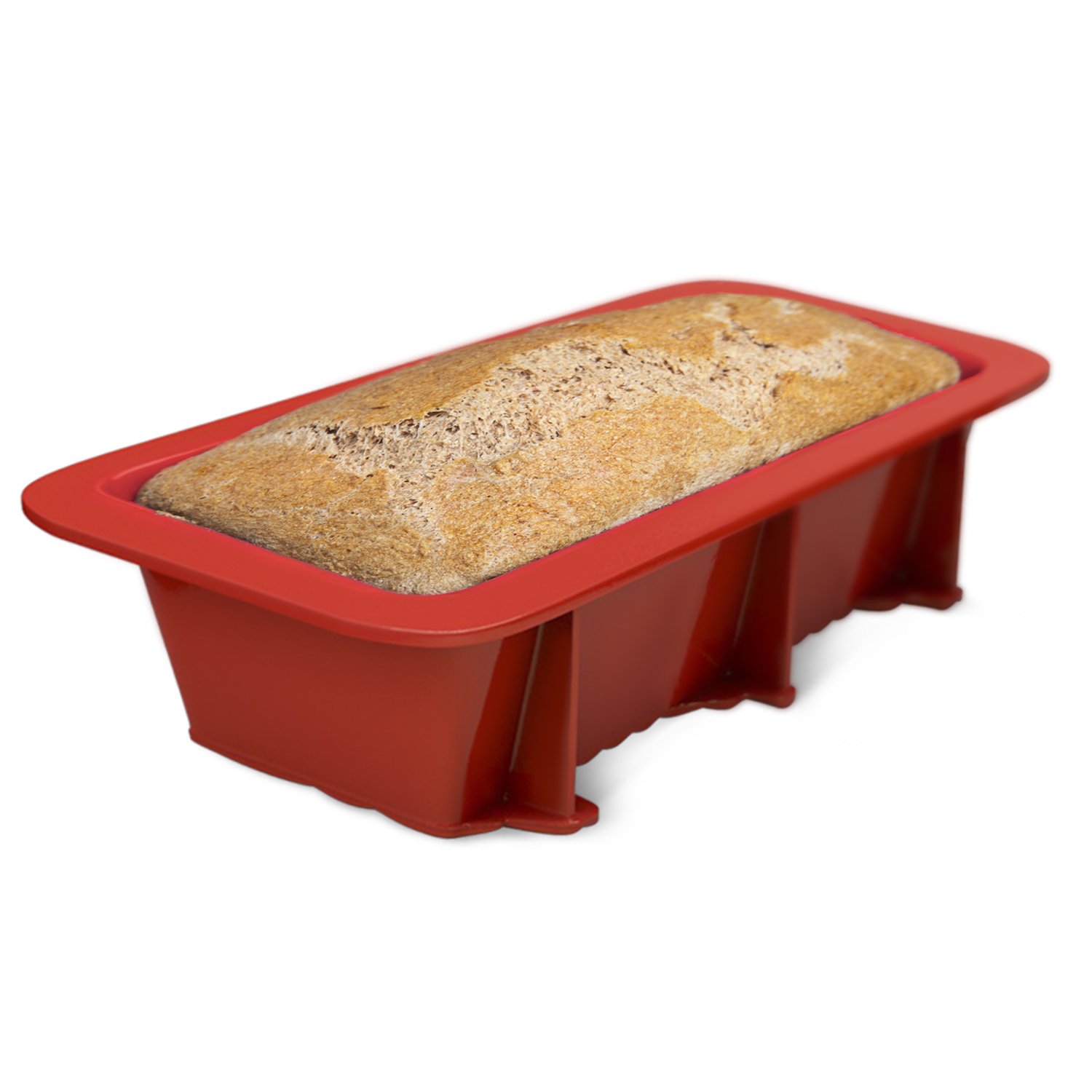 Silicone Bread and Loaf Pan Set of 2 Red, Nonstick, Commercial Grade