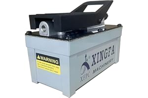 XFPC Air Hydraulic Pump 10,000 PSI 1.7L Reservoir NPT 3/8" Oil Outlet, NPT 1/4" Inlet, Hydraulic Pump Air Hydraulic Foot Pump, Grey