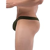 iKingsky Men's Bright Color Thong Breathable T-back Underwear Low Rise Bulge Under Panties for Men