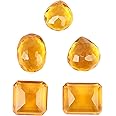GEMHUB Natural Yellow Citrin 125 Carat Lot of 5 Pcs Faceted Mix Shape Loose Gemstone for Jewelry Making ASP-028