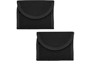2PCS Duty Belt Glove Pouch, Latex Glove Disposable Glove Holder Double Gloves Pockets for 2.25" Duty Belt, Black, Classique
