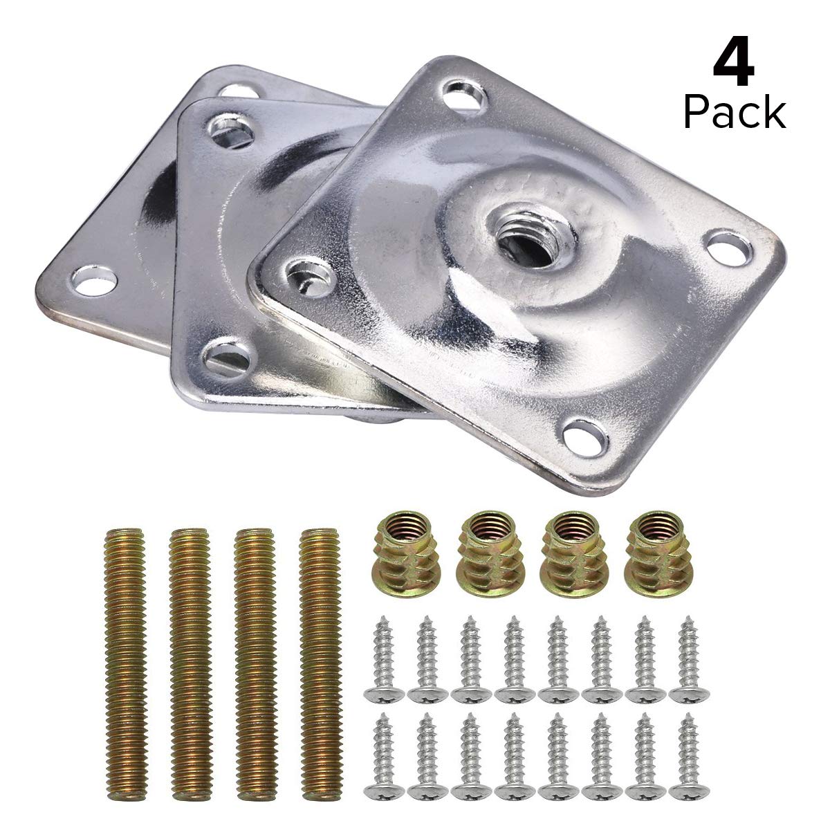 Leg Mounting Plates, La Vane Set of 4 Furniture Leg Attachment Plates