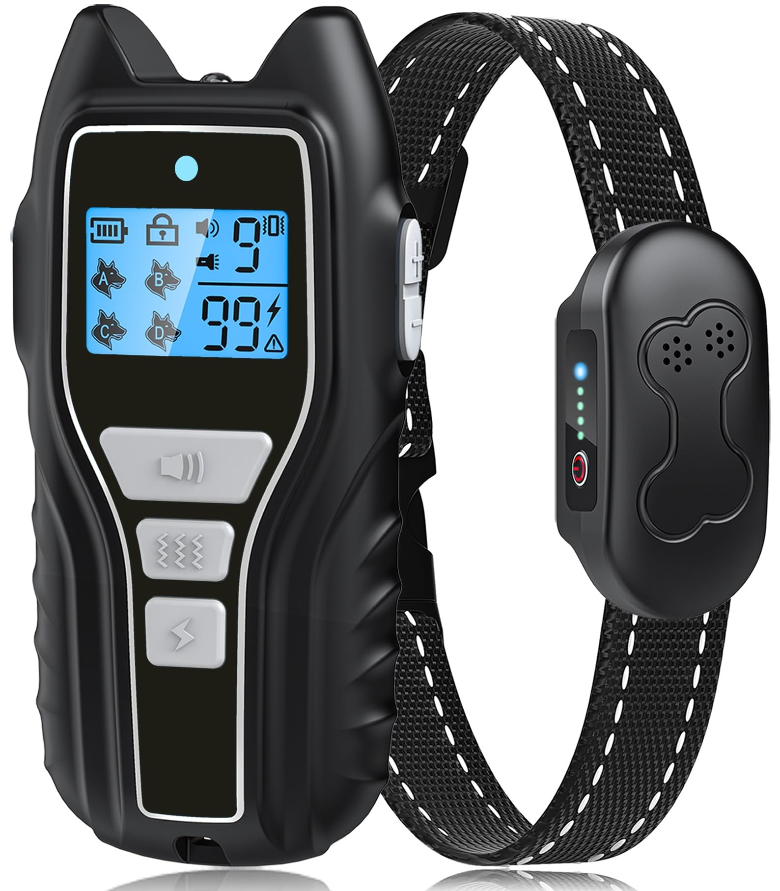 Photo 1 of Dog Training Collar with Remote, Waterproof IPX7 E Collar for Dogs, Beep and Vibration Modes, Safe and Humane Training, 2000FT Range, Rechargeable, Fits Small Medium Large Dogs 15–120 lbs (Gray)