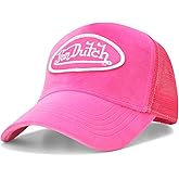 Von Dutch Unisex Trucker Hat - Velvet Curved Bill Mesh Back Retro Classic Adjustable Snapback Baseball Cap for Men and Women