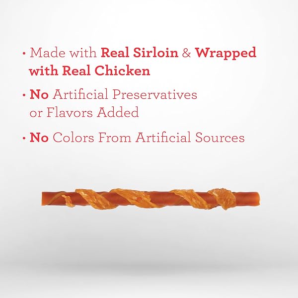 DREAMBONE CHICKEN WRAPPED TWISTS WITH REAL SIRLOIN 15 CT