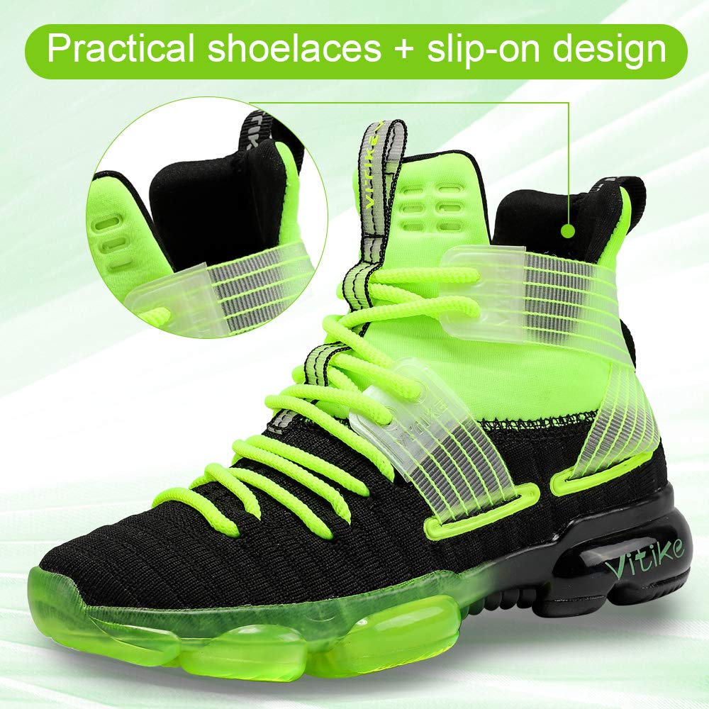 JMFCHI Kids Basketball Shoes High-top Sports Shoes Sneakers Durable Lace-up Non-Slip Running Shoes Secure for Little Kids Big Kids and Boys Girls